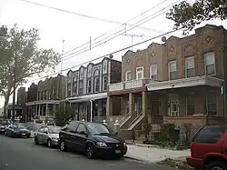 Typical multi-unit semi-detached rowhouses in East New York