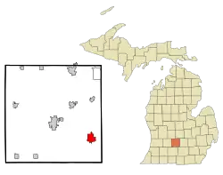 Location of Eaton Rapids, Michigan