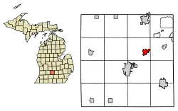 Location of Potterville, Michigan