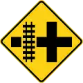 P2-19c Railroad crossing and intersection 90° (left)