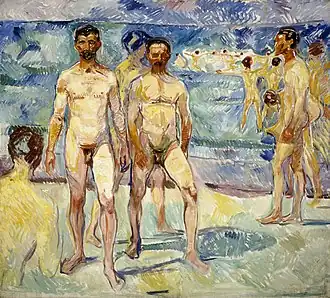 Bathing Men, 1907–1908, oil on canvas, 206 x 227.5&nbsp;cm, Ateneum, Helsinki