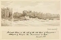 Edward Gennys Fanshawe 1850 sketch of the site of the old town of Panama