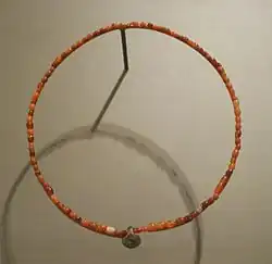Carnelian, Limestone, and Quartz Egyptian necklace