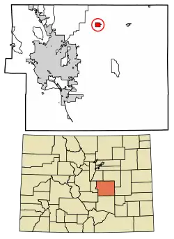 Location of the Peyton CDP in El Paso County, Colorado