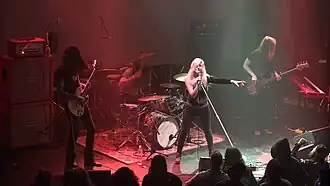 Electric Citizen performing live. Left to right: Ross Dolan, Nate Wagner, Laura Dolan, Nick Vogelpohl.