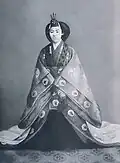 The newly enthroned Empress Sadako in jūnihitoe, 1912