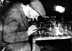 Endre Dudich at work in the Baradla cave