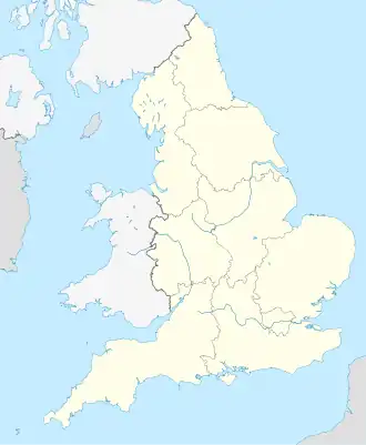 Map of England showing the locations having a chester-derived element in their names.