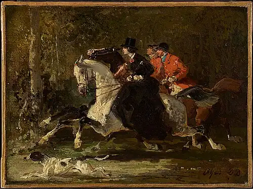 Equestrians (1840–55), oil on canvas, 9 1/2 x 12 3/4 in. (24.1 x 32.4&nbsp;cm), Clark Art Institute