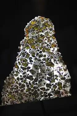 A partial slice of the Esquel pallasite
