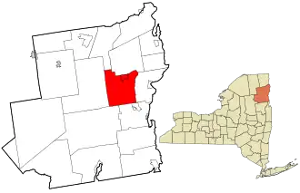 Location in Essex County and the state of New York