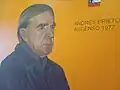 Mural of the Chilean manager Andrés Prieto, in the Estadio Zorros del Desierto.