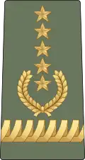 Amharic: የፊልድ ማርሻል ጄኔራል, romanized: Yefīlidi marishali jēnērali (Ethiopian Army)[22]