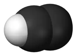 Spacefill model of ethynyl radical