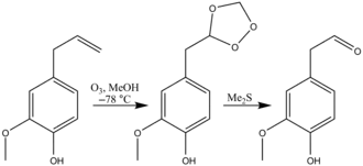 Eugenol ozonolysis
