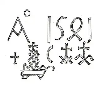 Signature of stonemasons, around 1500