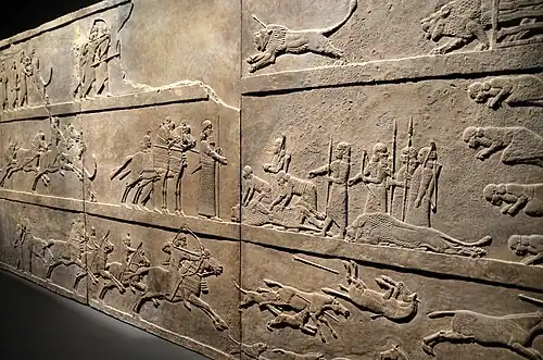 A portion of the Lion Hunt of Ashurbanipal, 7th century BC