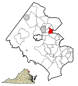 Location of Idylwood in Fairfax County, Virginia