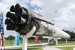 Falcon 9 booster B1035 on display.