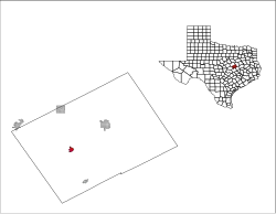 Location within Falls County and Texas