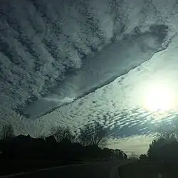 Fallstreak hole over Ann Arbor, United States