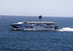 Fast ferry near Nab tower - geograph.org.uk - 375102