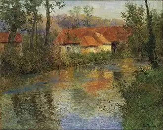 Ferme aux toits rouges sur les bords de l’Arques, fin d’été