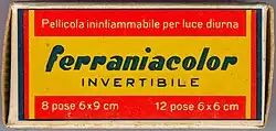 A type 120 reversal film from the mid-1950s: the Italian Ferraniacolor