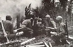 Finnish troops man an antitank gun during the Continuation War