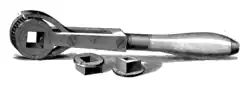 Ratcheting socket wrench or spanner.