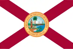 Flag of Florida before standardization of seal, (November 6, 1900 – May 21, 1985)