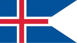Flag of Iceland , — a swallowtail shape particular to Nordic nations ,