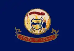 Flag of Idaho before second standardization, (March 15, 1927 – March 1957)