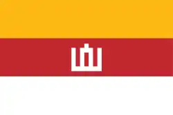 State flag with the Columns of Gediminas proposal for Lithuania (May 1940)