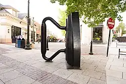 The Flat Iron sculpture by Reed Todd was inspired by the building across the street.