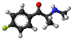 Ball-and-stick model of the flephedrone molecule