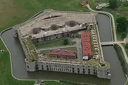 Bird's eye view of Fort Delaware taken in 2010. Photograph by Missy Lee.