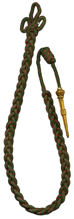Red and Green woven citation cord with brass tip