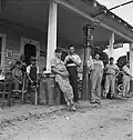Cedar Grove baseball players at gas station near Chapel Hill, North Carolina on July 4, 1939
