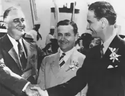 The New Deal was the inspiration for President Lyndon B. Johnson's Great Society in the 1960s: Johnson (on right) headed the Texas NYA and was elected to Congress in 1938.