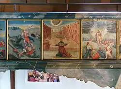 Detail of the north gallery: David killing Goliath, King Solomon