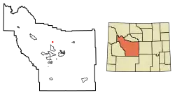 Location of Pavillion in Fremont County, Wyoming.