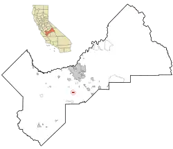 Location in Fresno County and the state of California