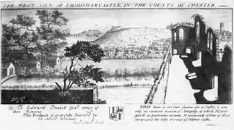 Ruins of Frodsham Castle in the 18th century