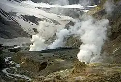 Fumarole in Mutnovsky Volcano, Sobolevsky District, Kamchatka