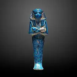 Ushabti; 1294–1279 BC; faience; height: 28.1 cm, width: 9.2 cm; Louvre