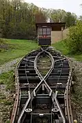 A short passing track on a funicular in Pennsylvania