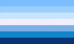Flag of seven blue, white and blue stripes
