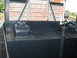 Sand boxes and hand brake on the veranda