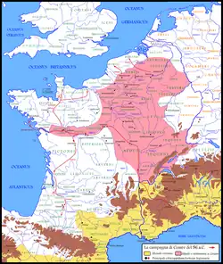 Map of Europe, centered on France. Compared to the prior year, new conquered territory includes a long finger towards the Atlantic and most of Northeast France.